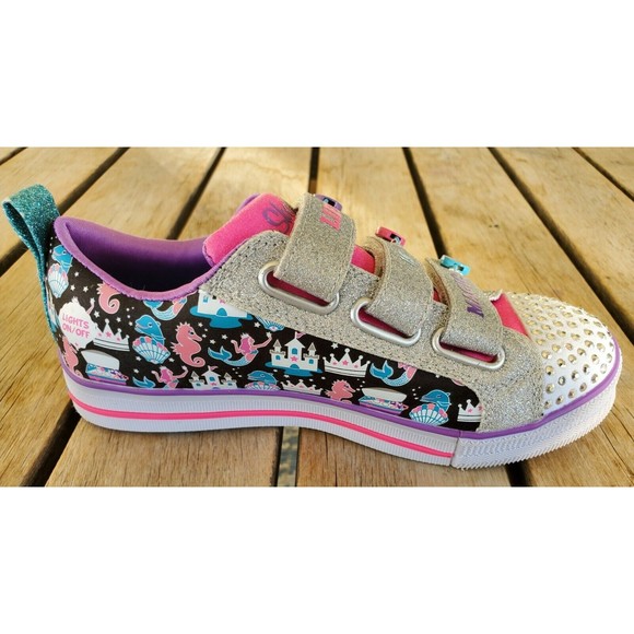 Skechers Twinkle Lite Big Girl Life is Magic Hook & Loop Closure Shoes Size 3.5 - Picture 9 of 9